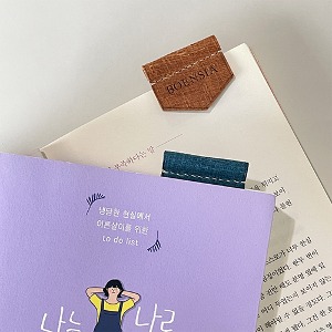 Italy Grid Leather Bookmark ver.4