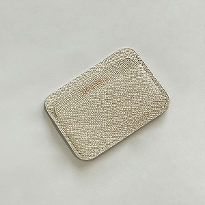 Epson Leather 3Pocket Round Card Wallet_Cream